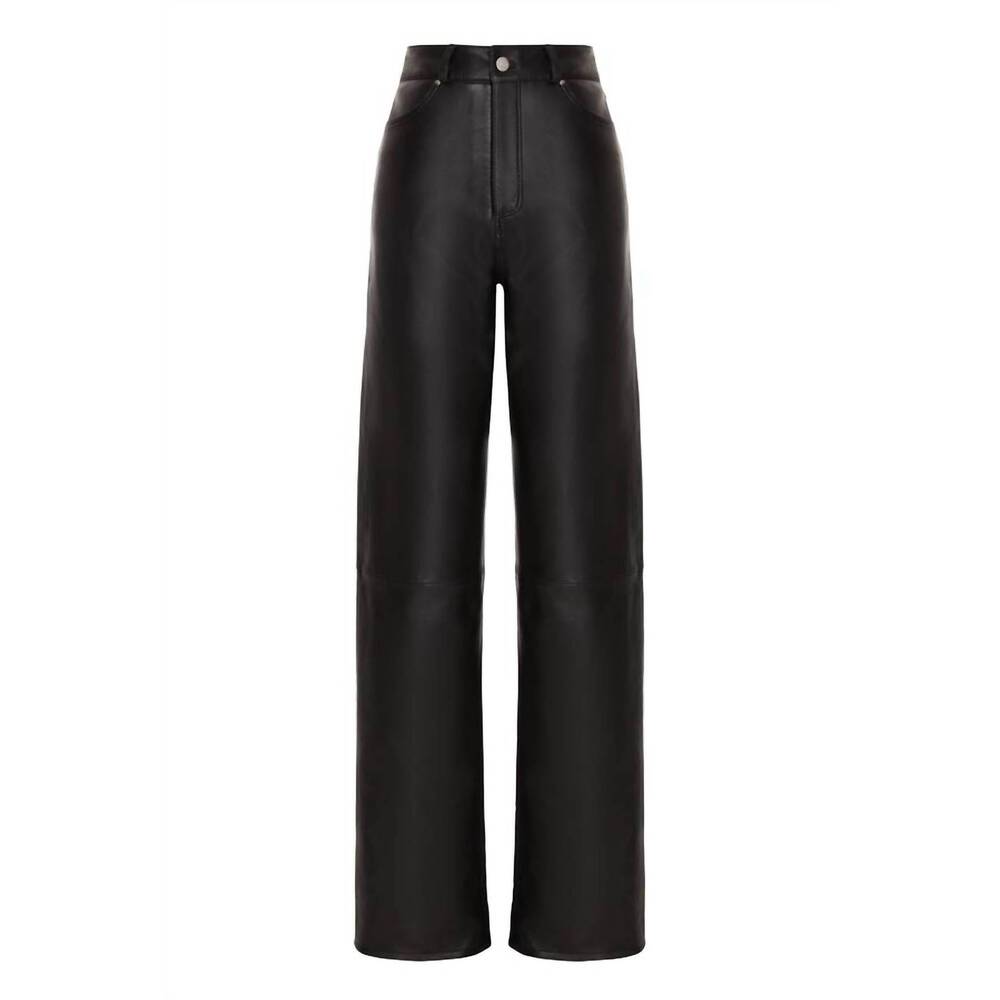 NEW ASTRID women's faux leather straight leg pants in black